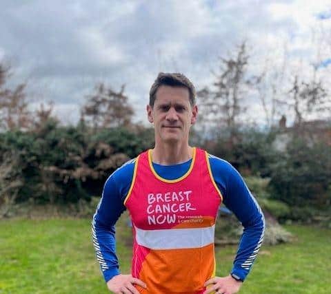 Adam is running for Breast Cancer Now in honour of his sister Rachel who died 10 years ago.