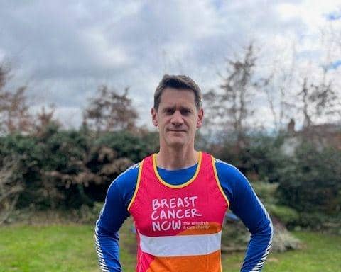 Adam is running for Breast Cancer Now in honour of his sister Rachel who died 10 years ago.