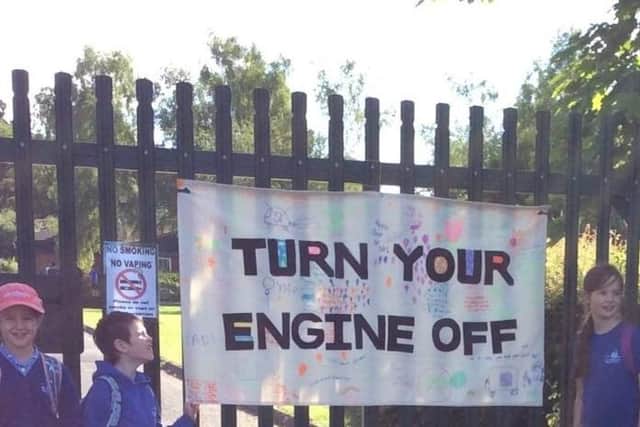 Outside the school gates on Clean Air Day
