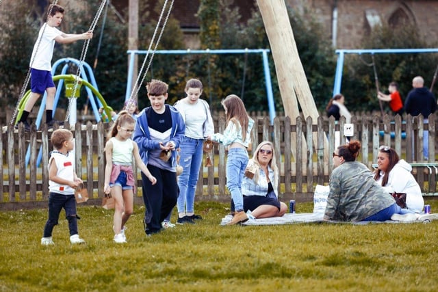 Youngsters enjoying the new playground at Little Horwood