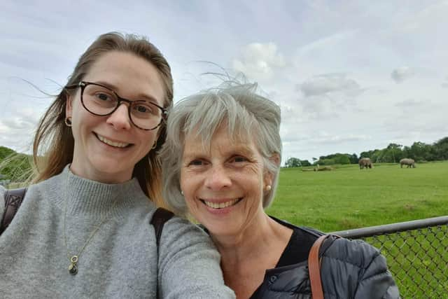 A selfie in front of the rhinos