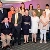 The Swan Envoys with council leader Martin Tett and the Lord Lieutenant of Bucks