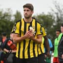 George Carline, pictured during his time at Leamington, has signed for Brackley Town