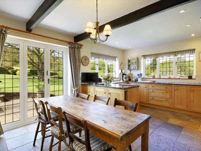 The well fitted kitchen/diner, has double doors leading into the sitting room, with bi-folding doors to the gardens. There is also a Rayburn, featuring a hob and two ovens plus a utility room and cloakroom completes the ground floor.