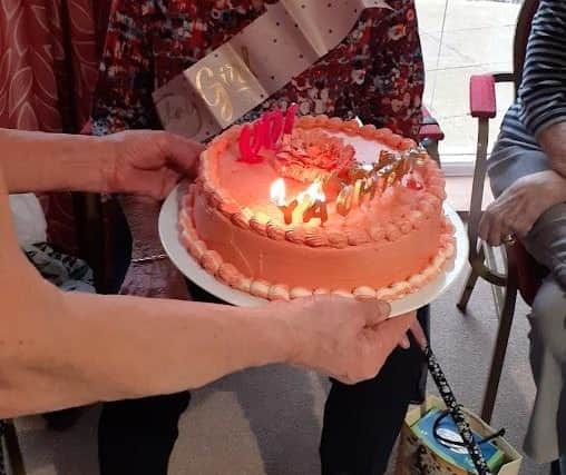 Joan celebrating her 100th birthday
