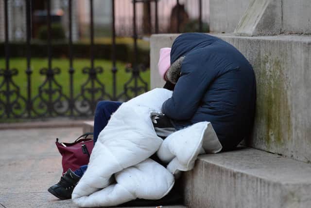 Homeless people sleeping rough