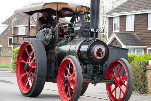 Steaming through: Two steam engines trundled through the village at the weekend, reminding us that the Marsworth Steam Fair is on Father's Day, Sunday June 15.