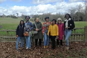 Students visit the landscaped gardens