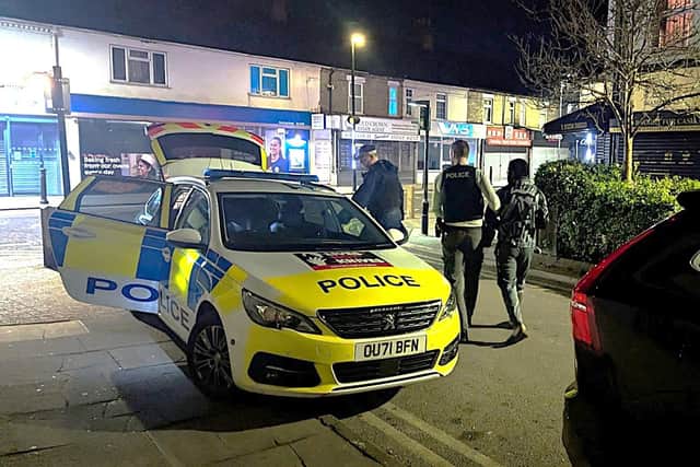 Police swoop to make an arrest. Photo: Herts Police