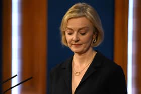 Prime Minister Liz Truss addressing the press from Downing Street (Photo by Daniel Leal - WPA Pool/Getty Images)