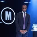 Clive Myrie with Mastermind Glass Bowl