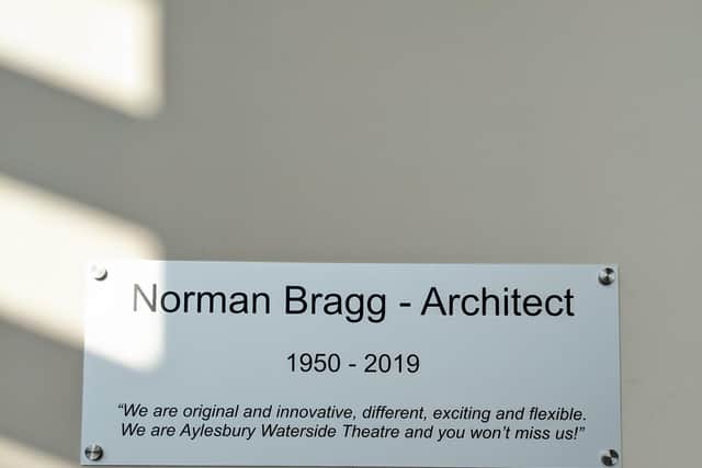 The new Norman Bragg Studio plaque
