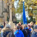 A crowd of over 1,000 gathered outside Buckingham Parish Church