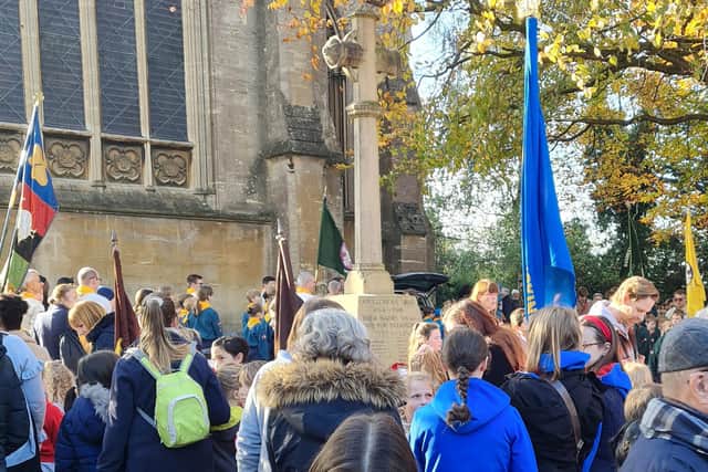 A crowd of over 1,000 gathered outside Buckingham Parish Church