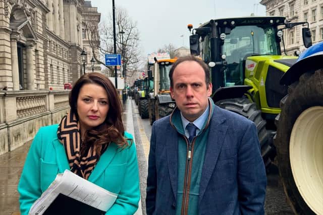 MP for Beaconsfield, Joy Morrissey,, and MP for Mid Buckinghamshire, Greg Smith at yesterday's protest