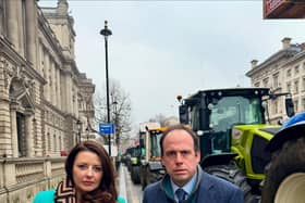 MP for Beaconsfield, Joy Morrissey,, and MP for Mid Buckinghamshire, Greg Smith at yesterday's protest