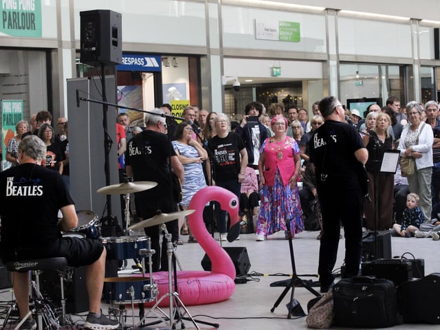 They also performed in Friars Square Shopping Centre. Photo: Jasmine Reed