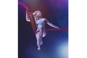 Aerialist Ganna Kilmenko, from Ukraine, on the silks