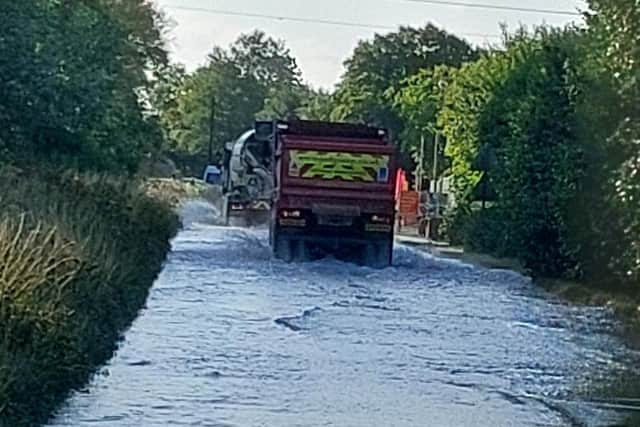 A road closure is in place