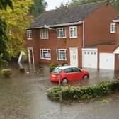 A flooded Buckingham estate on Monday