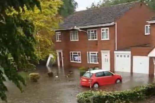 A flooded Buckingham estate on Monday
