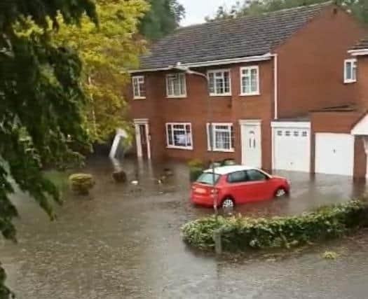 A flooded Buckingham estate on Monday