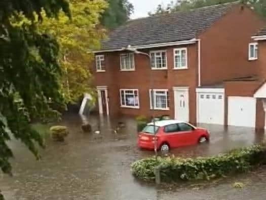 A flooded Buckingham estate on Monday