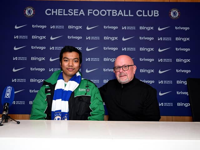 Prince Tandukar with Paul Archer (Photo by Darren Walsh/Chelsea FC via Getty Images)