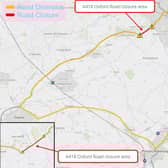 A map of the closure provided on behalf of HS2