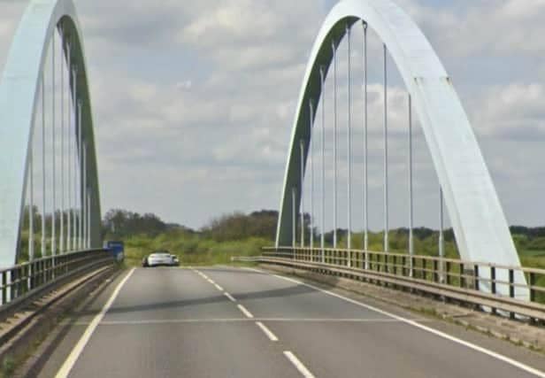 The crash happened near the 'blue bridge' on the A16 near Newborough