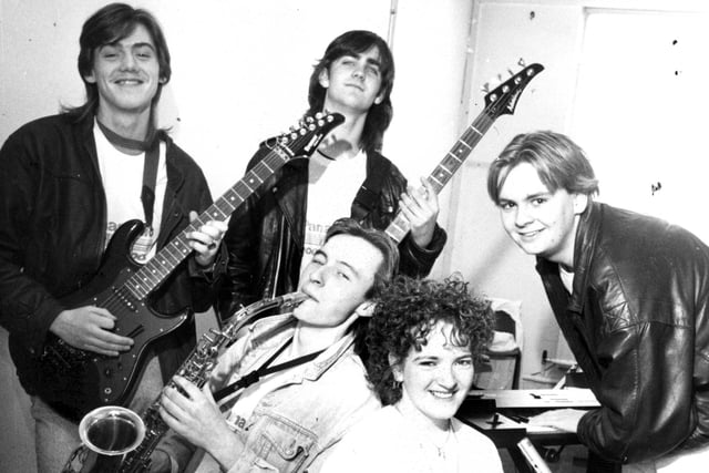 Chocolate Roundabout in 1991. The band members were five students from South Tyneside College.
