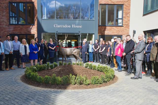 Staff, owners and guests at the opening of Clarendon House Care Home in Buckingham