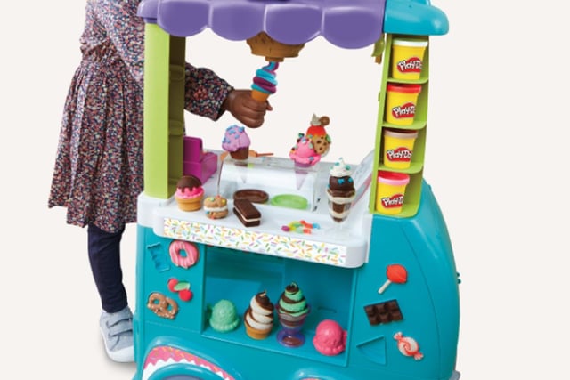 Turn your play space into the ultimate Play-Doh ice cream van party! This life-size kitchen set gives children a big space to express their big imaginations. Create so many pretend treats with the 27 tools and soft-serve station, customise the creations with the Play-Doh sprinkle maker, tools and pretend sweet moulds, and check out customers at the register. Fun music and cash register sounds make children feel like they're really running their own ice cream van. £99.99, Ages 3+.