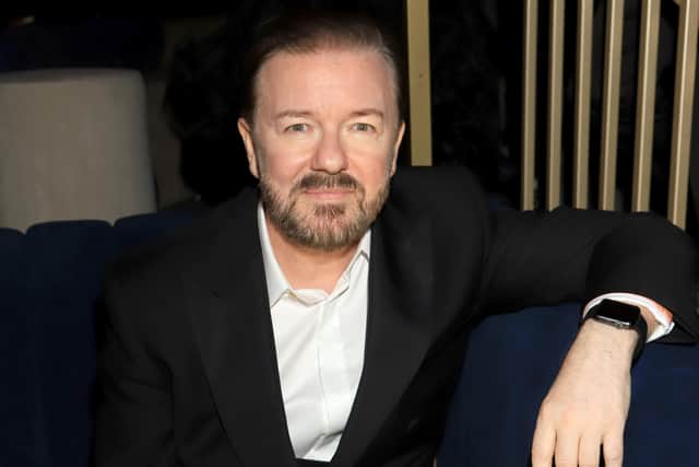 Ricky Gervais at the Golden Globes (Photo by Arnold Turner/Getty Images for Netflix)