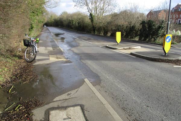 Burst water main on Tingewick Road, Buckingham