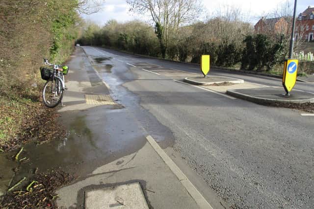 Burst water main on Tingewick Road, Buckingham