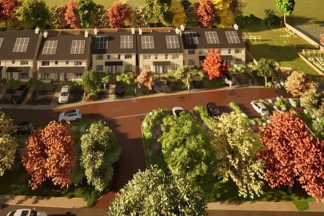 An artists impression of some of the new council homes