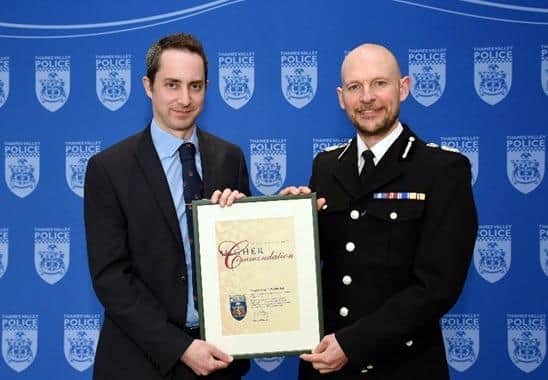 DS Richard Earl pictured with Chief Constable Jason Hogg