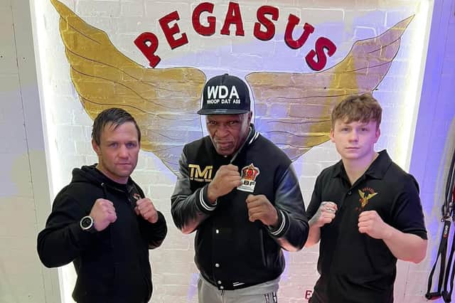 Steven Cook, Floyd Mayweather senior and Brandon Cook, also an amateur world kickboxing champion