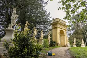 Apollo, left, is installed beside his Nine Muses. Picture: Hugh Mothersole