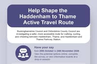 A consultation is taking place on options for an active travel route between Haddenham and Thame