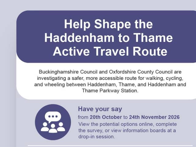 A consultation is taking place on options for an active travel route between Haddenham and Thame