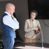 Firaz (centre right) met The Princess Royal ahead of his award win. Also pictured is Spinal Injuries Association's CEO, Nik Hartley OBE (left)