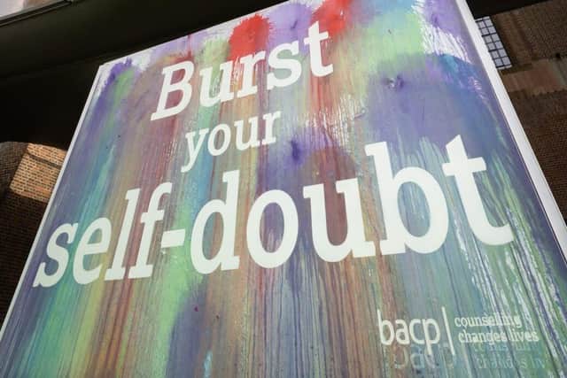 BACP 'Burst your self-doubt' art installation