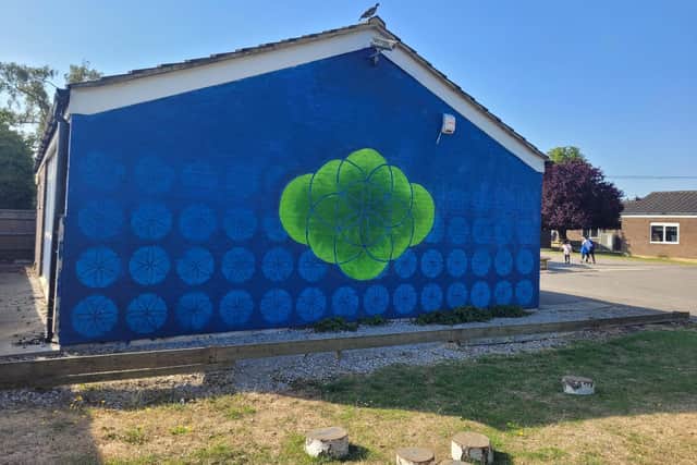 The new feature wall at Elmhurst School