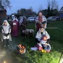 Live lambs joined the cast of the annual nativity