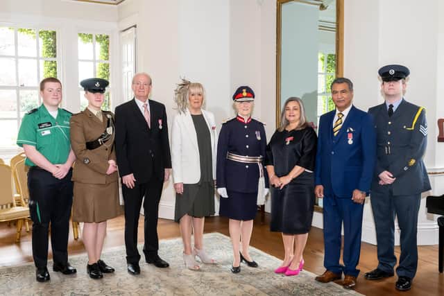 Countess Howe with the recipients of the award