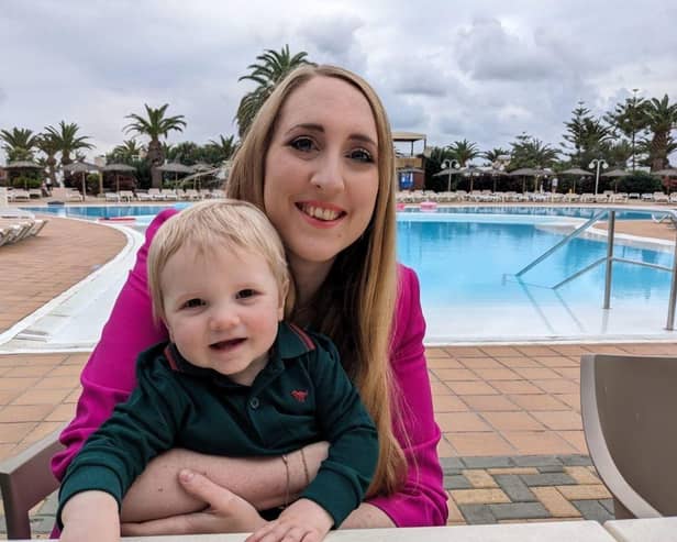 Natalie Wrightson and son Harry