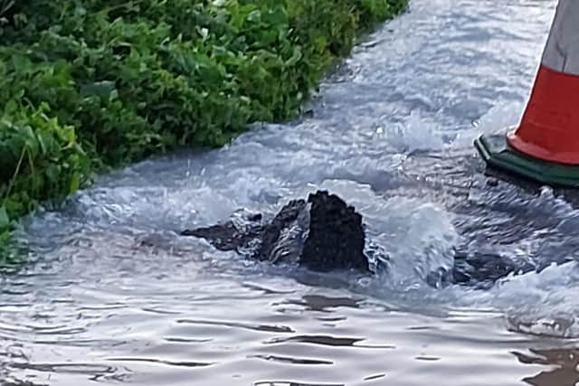 A burst water main has caused traffic chaos this morning