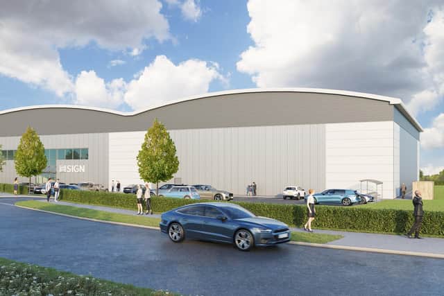CGI of the planned manufacturing and distribution facility